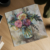 Masons Bouquet Light by Jeanette Vertentes. Shown as a detailed flat fine art print, highlighting archival giclee quality. Available as an archival giclee rolled canvas, fine art paper, or poster print. SKU 56405a.