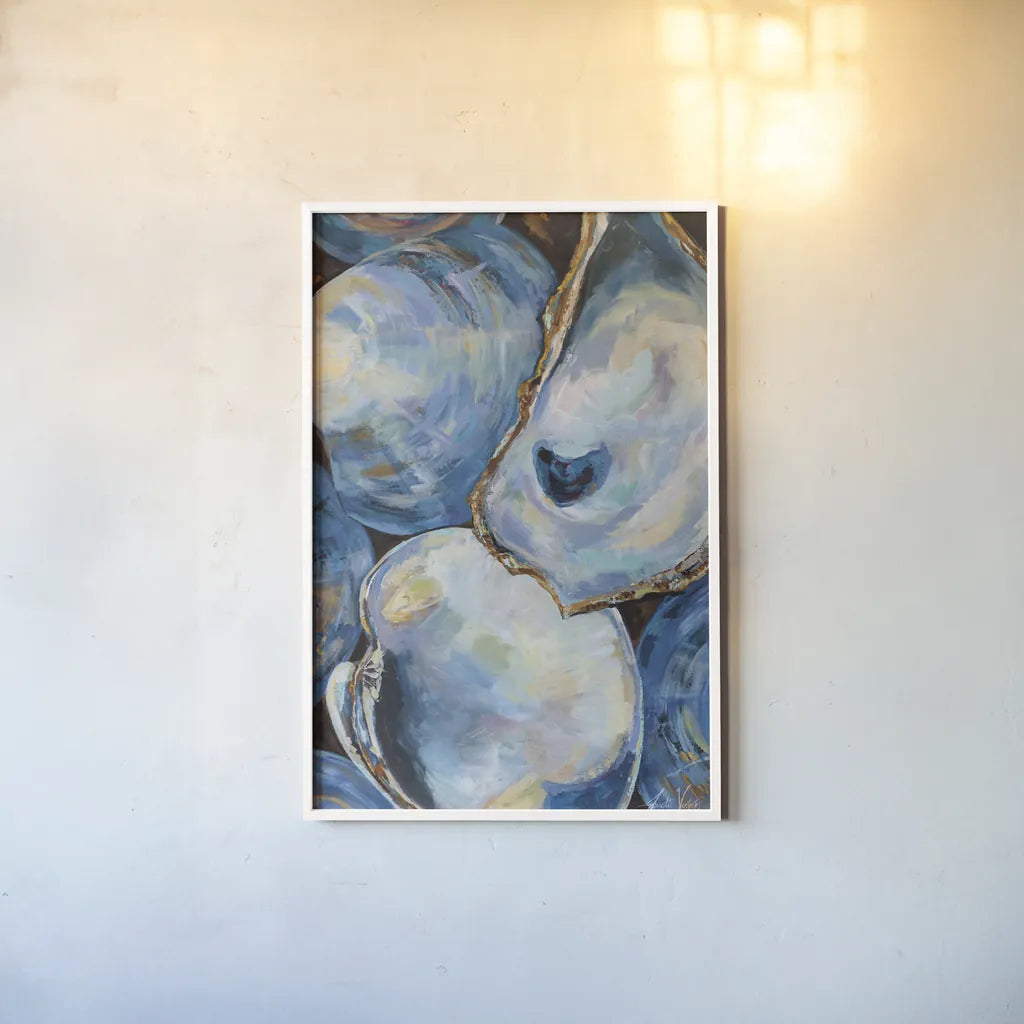 Matununk Shells Light by Jeanette Vertentes. shown as a paper print in a white frame. Available as a archival giclee rolled canvas, fine art paper, or poster print. SKU 73156h.