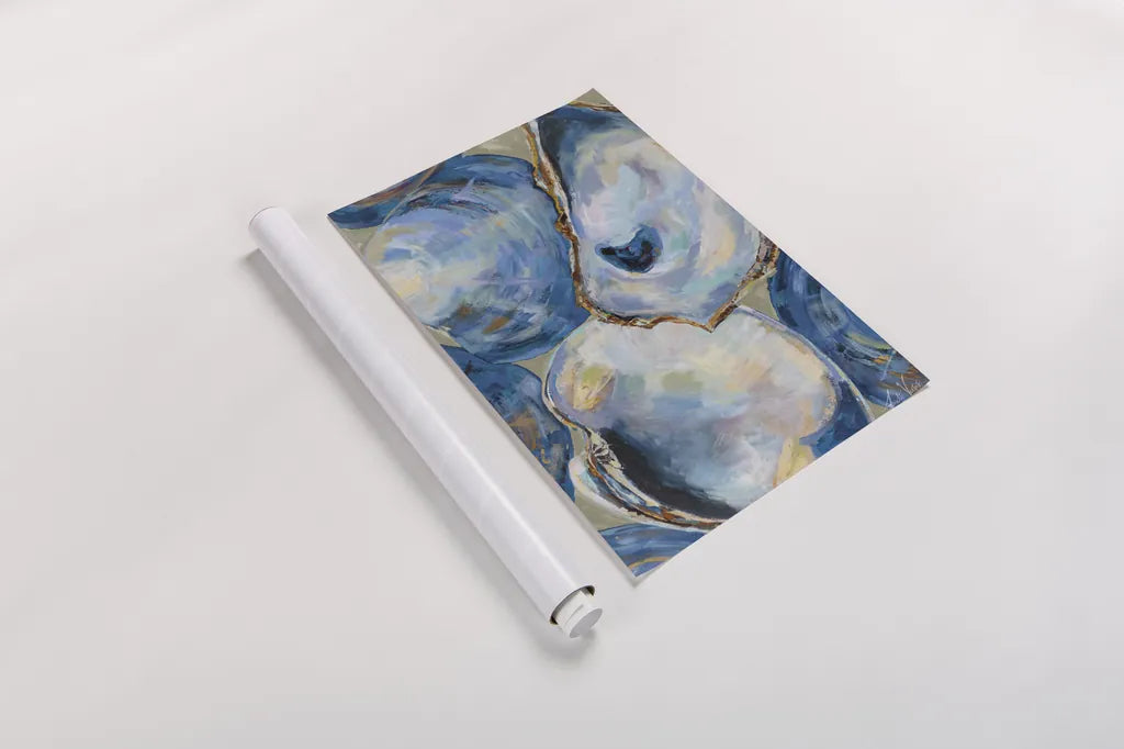 Matununk Shells Tan by Jeanette Vertentes. shown as a rolled paper print. Available as archival giclee rolled canvas, fine art paper, or poster print. SKU 75974h.