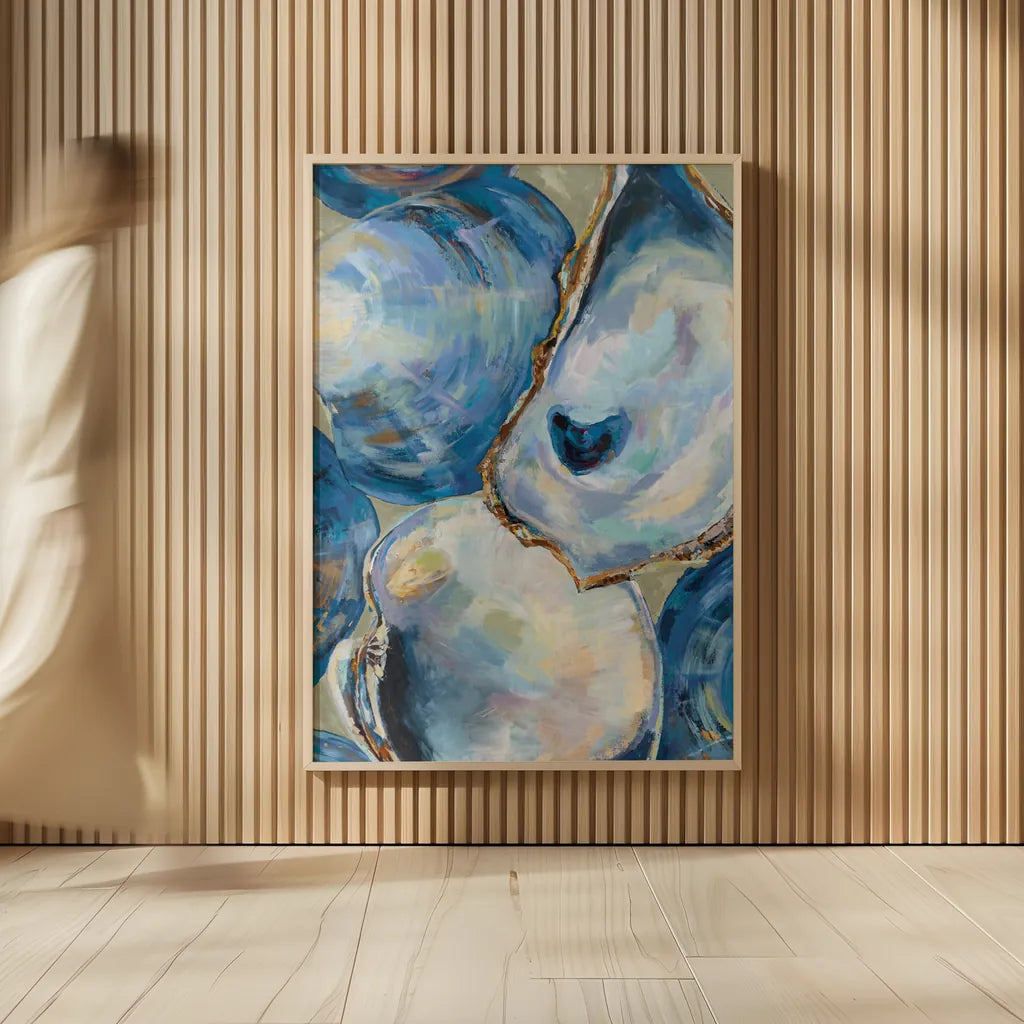 Matununk Shells Tan by Jeanette Vertentes. shown as over sized large wall art. Available as an archival giclee rolled canvas, fine art paper, or poster print. SKU 75974h.