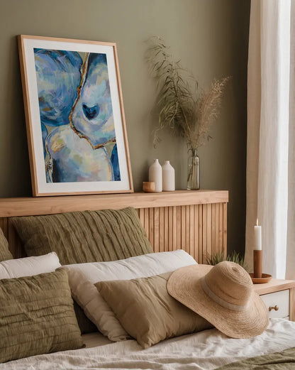 Matununk Shells Tan by Jeanette Vertentes. shown as a paper print in a natural frame. Available as a archival giclee rolled canvas, fine art paper, or poster print. SKU 75974h.