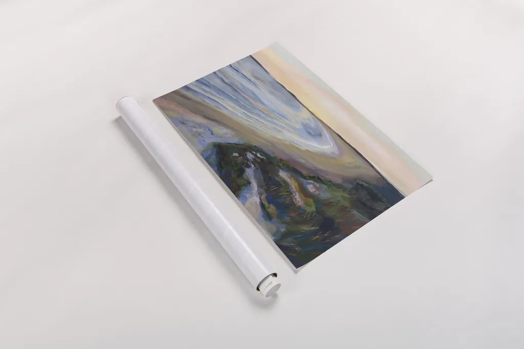 Morning Stroll by Jeanette Vertentes. shown as a rolled paper print. Available as archival giclee rolled canvas, fine art paper, or poster print. SKU 95742i.