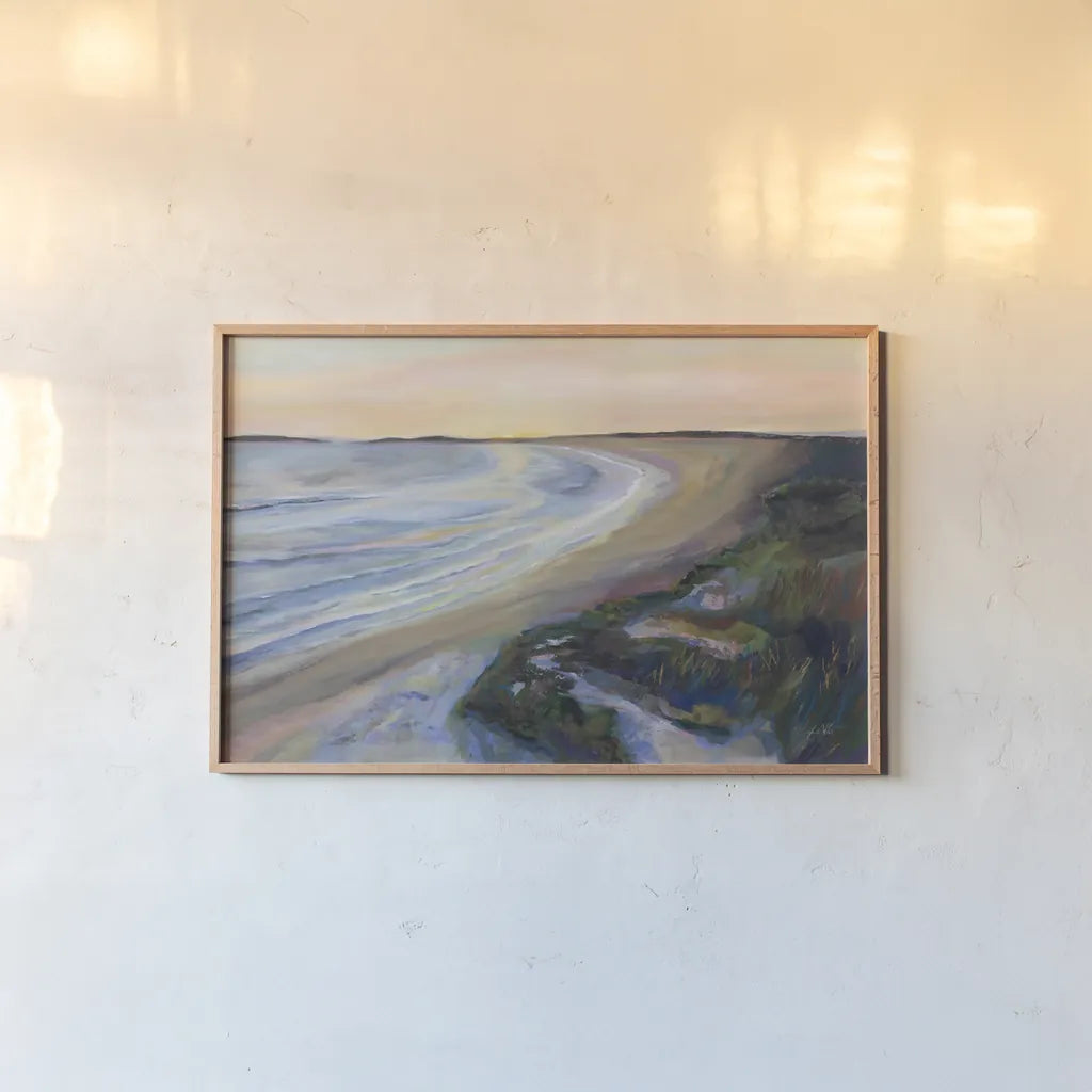 Morning Stroll by Jeanette Vertentes. shown as a paper print in a natural frame. Available as a archival giclee rolled canvas, fine art paper, or poster print. SKU 95742i.