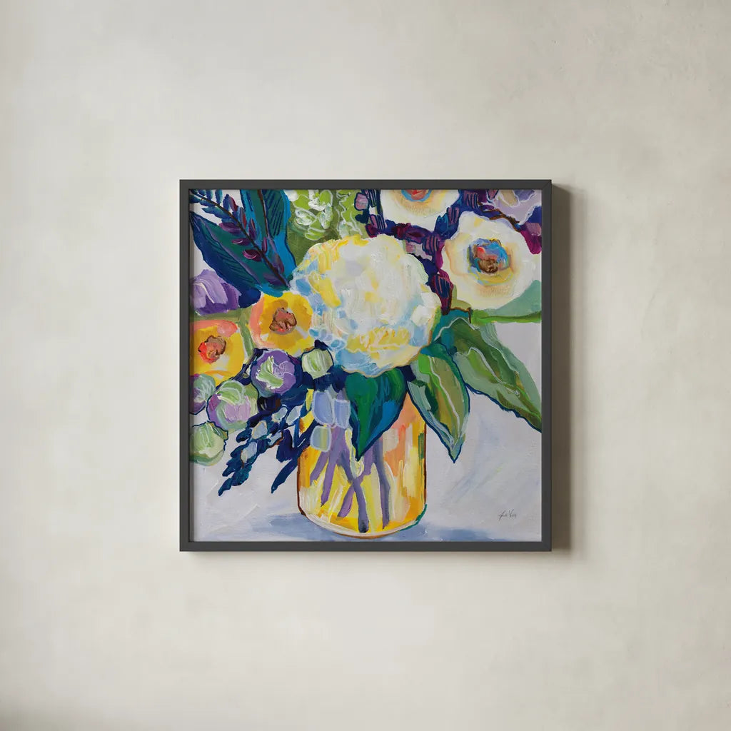 My Flame by Jeanette Vertentes. Shown in a sleek black glass frame for a contemporary gallery look. Available as an archival giclee rolled canvas, fine art paper, or poster print. SKU 95750a.