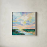 Mystic by Jeanette Vertentes. Shown in a crisp white glass frame for a clean and minimalist style. Available as an archival giclee rolled canvas, fine art paper, or poster print. SKU 53172a.