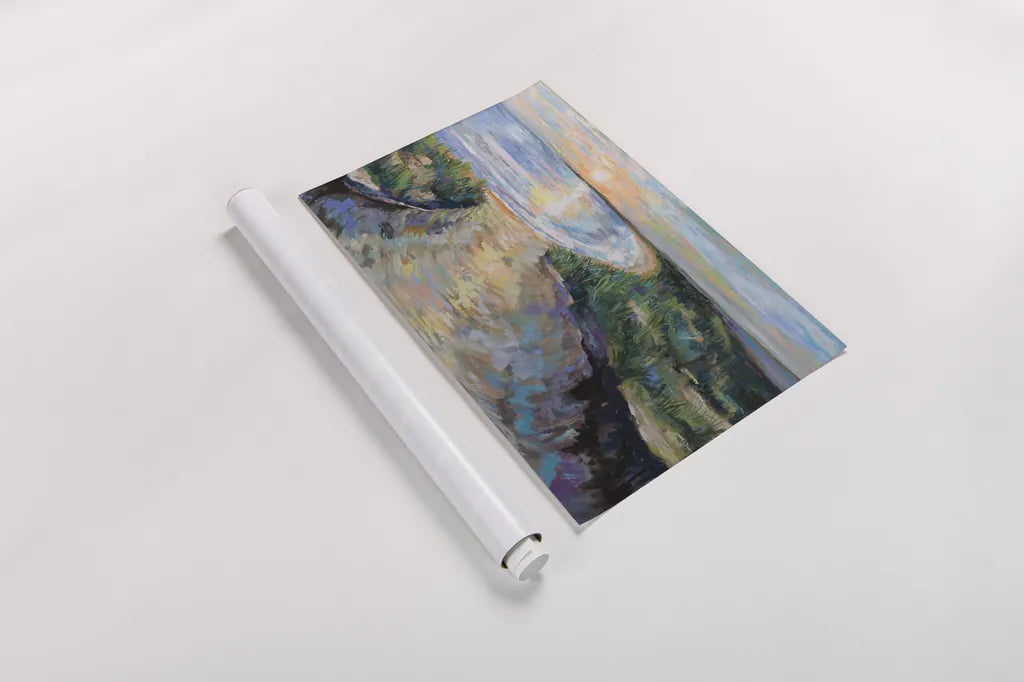 Napatree Sunset by Jeanette Vertentes. shown as a rolled paper print. Available as archival giclee rolled canvas, fine art paper, or poster print. SKU 92742i.