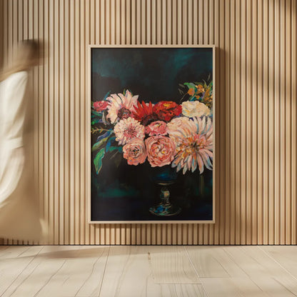 Newport Bouquet by Jeanette Vertentes. shown as over sized large wall art. Available as an archival giclee rolled canvas, fine art paper, or poster print. SKU 49353h.