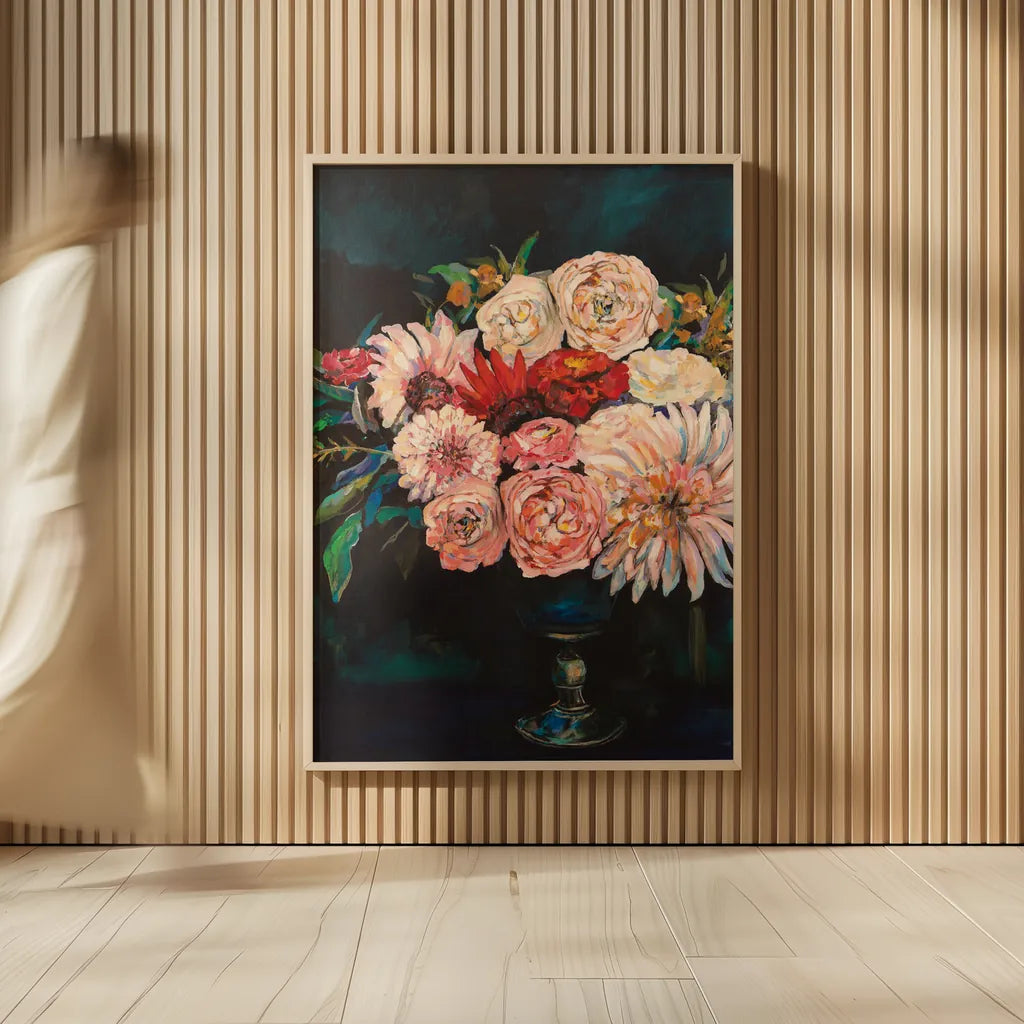 Newport Bouquet v2 by Jeanette Vertentes. shown as over sized large wall art. Available as an archival giclee rolled canvas, fine art paper, or poster print. SKU 51149h.
