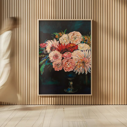 Newport Bouquet v2 by Jeanette Vertentes. shown as over sized large wall art. Available as an archival giclee rolled canvas, fine art paper, or poster print. SKU 51149h.