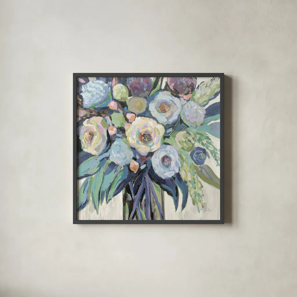 Nighttime Neutral by Jeanette Vertentes. Shown in a sleek black glass frame for a contemporary gallery look. Available as an archival giclee rolled canvas, fine art paper, or poster print. SKU 61600a.