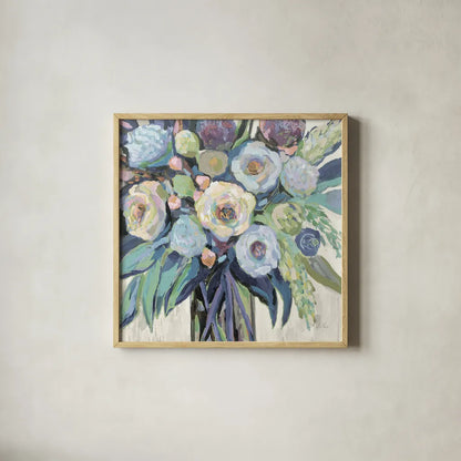 Nighttime Neutral by Jeanette Vertentes. Shown in a natural wood glass frame for a timeless modern aesthetic. Available as an archival giclee rolled canvas, fine art paper, or poster print. SKU 61600a.