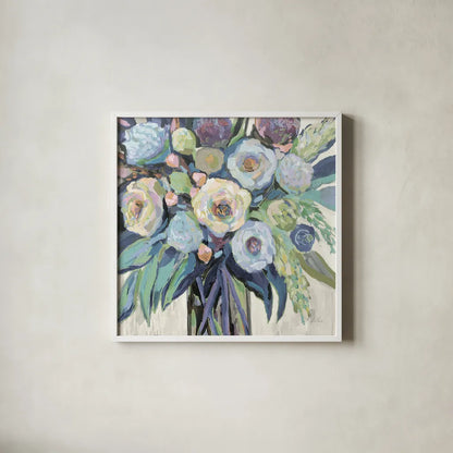 Nighttime Neutral by Jeanette Vertentes. Shown in a crisp white glass frame for a clean and minimalist style. Available as an archival giclee rolled canvas, fine art paper, or poster print. SKU 61600a.