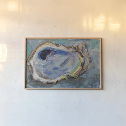 Oyster Two by Jeanette Vertentes. shown as a paper print in a natural frame. Available as a archival giclee rolled canvas, fine art paper, or poster print. SKU 55496i.