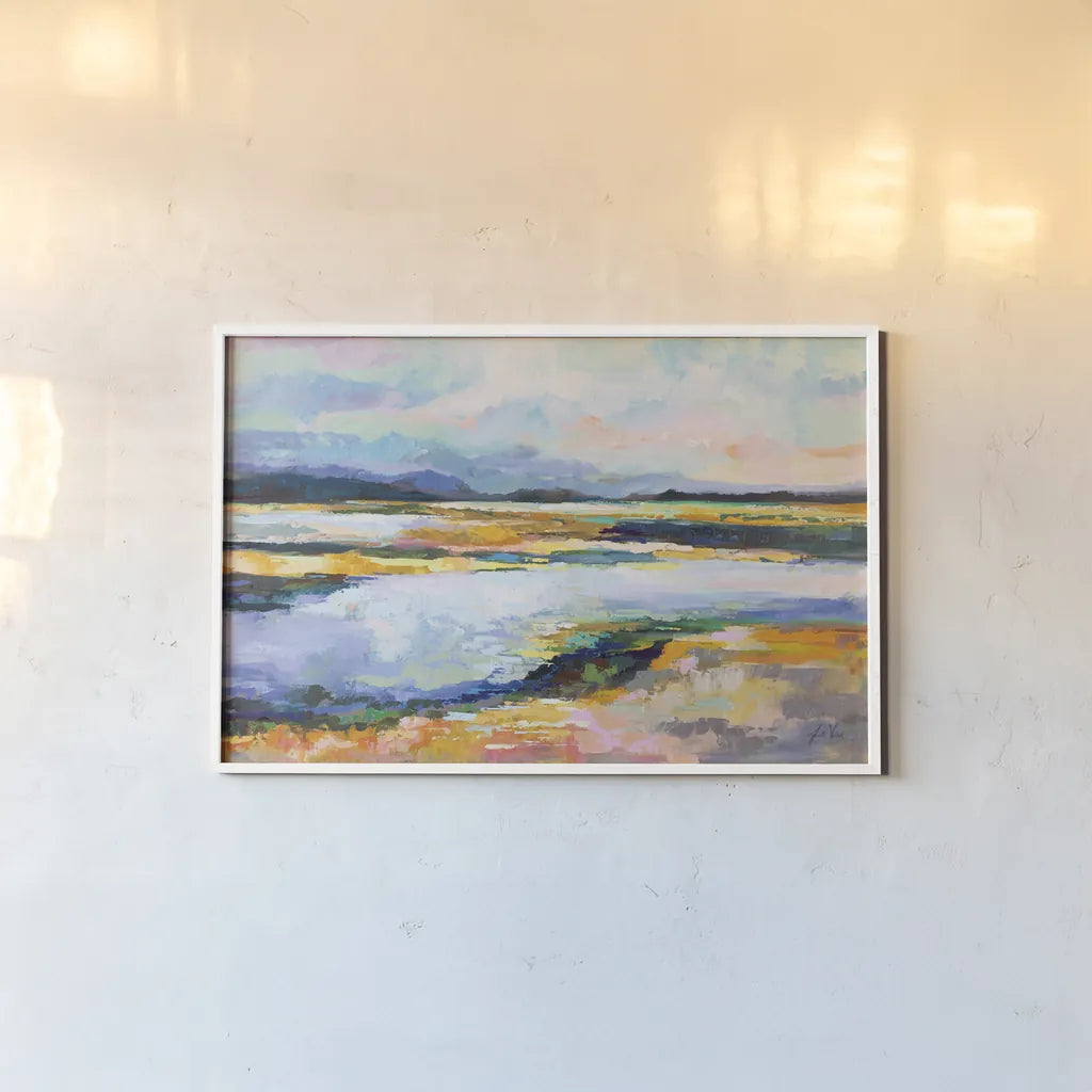 Piece of Mind by Jeanette Vertentes. shown as a paper print in a white frame. Available as a archival giclee rolled canvas, fine art paper, or poster print. SKU 67244i.