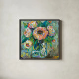 Pink by Jeanette Vertentes. Shown in a sleek black glass frame for a contemporary gallery look. Available as an archival giclee rolled canvas, fine art paper, or poster print. SKU 53471a.