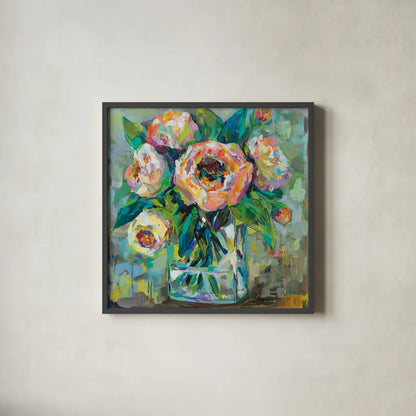 Pink by Jeanette Vertentes. Shown in a sleek black glass frame for a contemporary gallery look. Available as an archival giclee rolled canvas, fine art paper, or poster print. SKU 53471a.