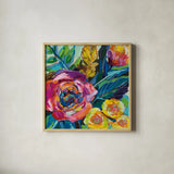Pop by Jeanette Vertentes. Shown in a natural wood glass frame for a timeless modern aesthetic. Available as an archival giclee rolled canvas, fine art paper, or poster print. SKU 53169a.