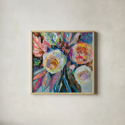 Positively by Jeanette Vertentes. Shown in a natural wood glass frame for a timeless modern aesthetic. Available as an archival giclee rolled canvas, fine art paper, or poster print. SKU 100164a.