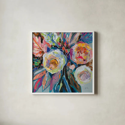 Positively by Jeanette Vertentes. Shown in a crisp white glass frame for a clean and minimalist style. Available as an archival giclee rolled canvas, fine art paper, or poster print. SKU 100164a.