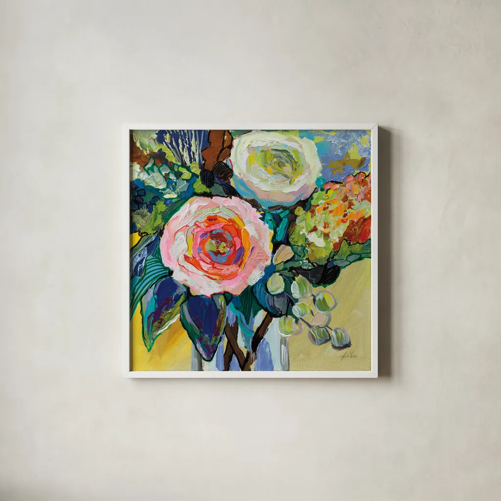 Pragmatic by Jeanette Vertentes. Shown in a crisp white glass frame for a clean and minimalist style. Available as an archival giclee rolled canvas, fine art paper, or poster print. SKU 87092a.