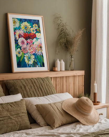 Prosperity by Jeanette Vertentes. shown as a paper print in a natural frame. Available as a archival giclee rolled canvas, fine art paper, or poster print. SKU 67250h.