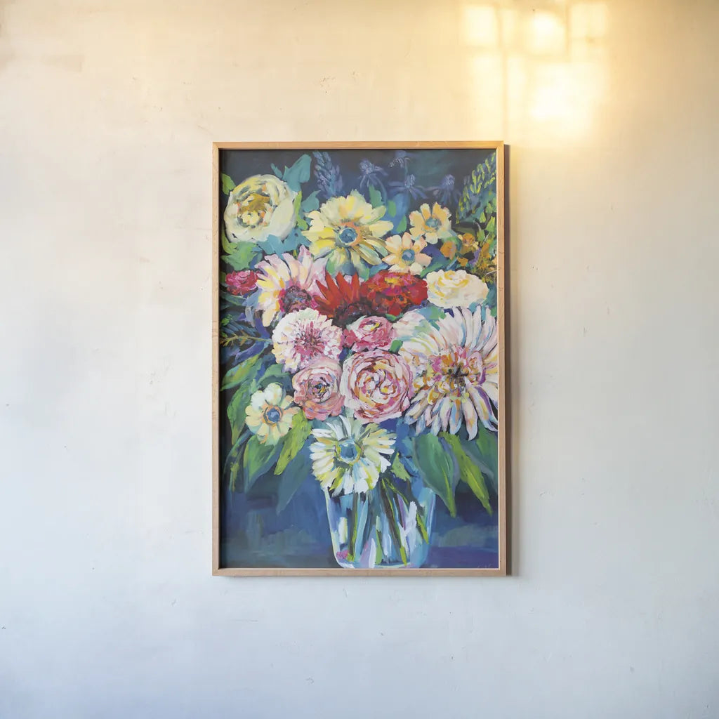 Prosperity by Jeanette Vertentes. shown as a paper print in a natural frame. Available as a archival giclee rolled canvas, fine art paper, or poster print. SKU 67250h.