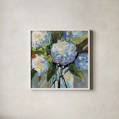 Puffs by Jeanette Vertentes. Shown in a crisp white glass frame for a clean and minimalist style. Available as an archival giclee rolled canvas, fine art paper, or poster print. SKU 83801a.