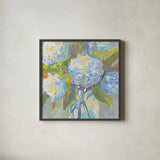 Puffs Light by Jeanette Vertentes. Shown in a sleek black glass frame for a contemporary gallery look. Available as an archival giclee rolled canvas, fine art paper, or poster print. SKU 85438a.