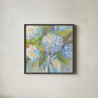 Puffs Light by Jeanette Vertentes. Shown in a sleek black glass frame for a contemporary gallery look. Available as an archival giclee rolled canvas, fine art paper, or poster print. SKU 85438a.