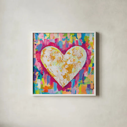 Pure Love by Jeanette Vertentes. Shown in a crisp white glass frame for a clean and minimalist style. Available as an archival giclee rolled canvas, fine art paper, or poster print. SKU 78274a.