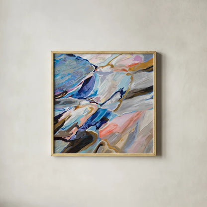 Push by Jeanette Vertentes. Shown in a natural wood glass frame for a timeless modern aesthetic. Available as an archival giclee rolled canvas, fine art paper, or poster print. SKU 89812a.