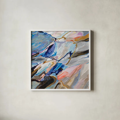 Push by Jeanette Vertentes. Shown in a crisp white glass frame for a clean and minimalist style. Available as an archival giclee rolled canvas, fine art paper, or poster print. SKU 89812a.