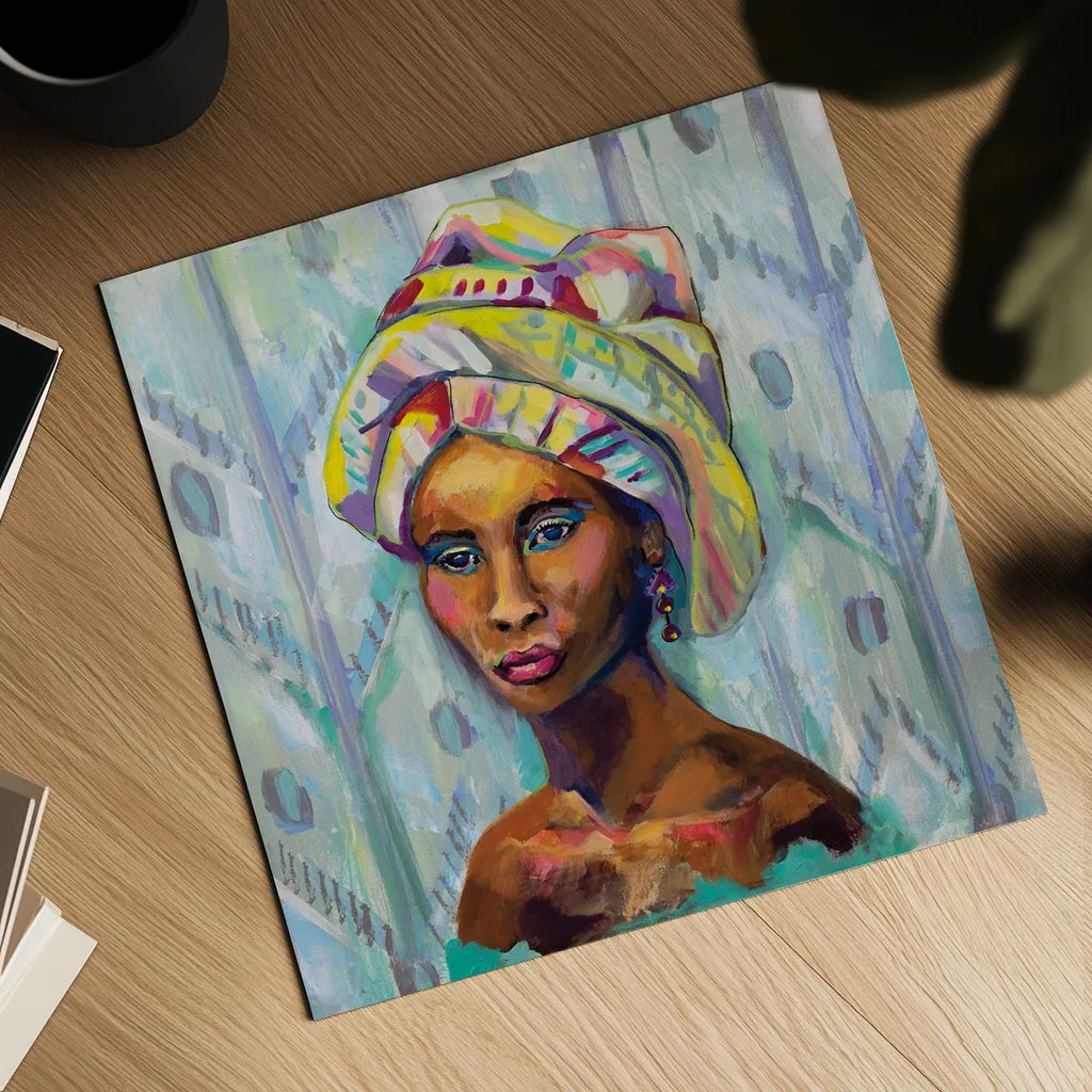 Queen by Jeanette Vertentes. Shown as a detailed flat fine art print, highlighting archival giclee quality. Available as an archival giclee rolled canvas, fine art paper, or poster print. SKU 53242a.