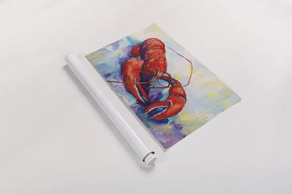 Red Lobster by Jeanette Vertentes. shown as a rolled paper print. Available as archival giclee rolled canvas, fine art paper, or poster print. SKU 92259i.