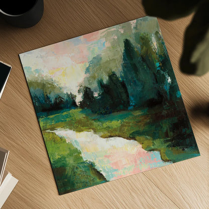 River Walk by Jeanette Vertentes. Shown as a detailed flat fine art print, highlighting archival giclee quality. Available as an archival giclee rolled canvas, fine art paper, or poster print. SKU 53188a.