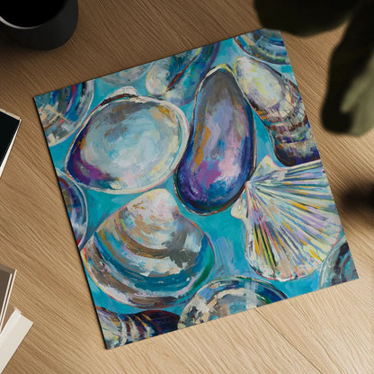 Salt Water Finds by Jeanette Vertentes. Shown as a detailed flat fine art print, highlighting archival giclee quality. Available as an archival giclee rolled canvas, fine art paper, or poster print. SKU 70357a.