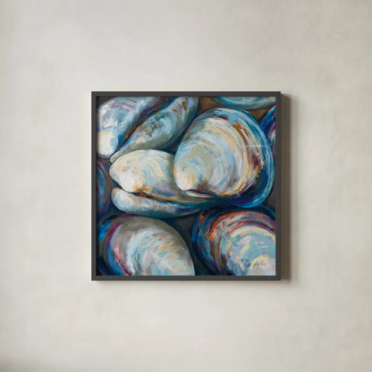 Salty I by Jeanette Vertentes. Shown in a sleek black glass frame for a contemporary gallery look. Available as an archival giclee rolled canvas, fine art paper, or poster print. SKU 70561a.