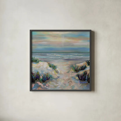 Sanctifying by Jeanette Vertentes. Shown in a sleek black glass frame for a contemporary gallery look. Available as an archival giclee rolled canvas, fine art paper, or poster print. SKU 95741a.