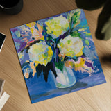 Sapphire Bouquet by Jeanette Vertentes. Shown as a detailed flat fine art print, highlighting archival giclee quality. Available as an archival giclee rolled canvas, fine art paper, or poster print. SKU 99844a.