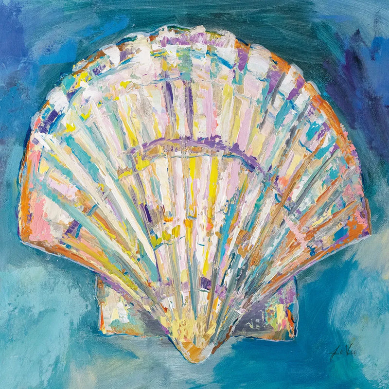 Scallop Shell Crop by Jeanette Vertentes. SKU 69366a. Archival Giclee Fine art print for wall decor.