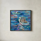Sea La Vie by Jeanette Vertentes. Shown in a sleek black glass frame for a contemporary gallery look. Available as an archival giclee rolled canvas, fine art paper, or poster print. SKU 85812a.