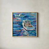 Sea La Vie by Jeanette Vertentes. Shown in a natural wood glass frame for a timeless modern aesthetic. Available as an archival giclee rolled canvas, fine art paper, or poster print. SKU 85812a.