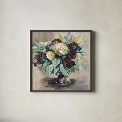 Serenity by Jeanette Vertentes. Shown in a sleek black glass frame for a contemporary gallery look. Available as an archival giclee rolled canvas, fine art paper, or poster print. SKU 49139a.