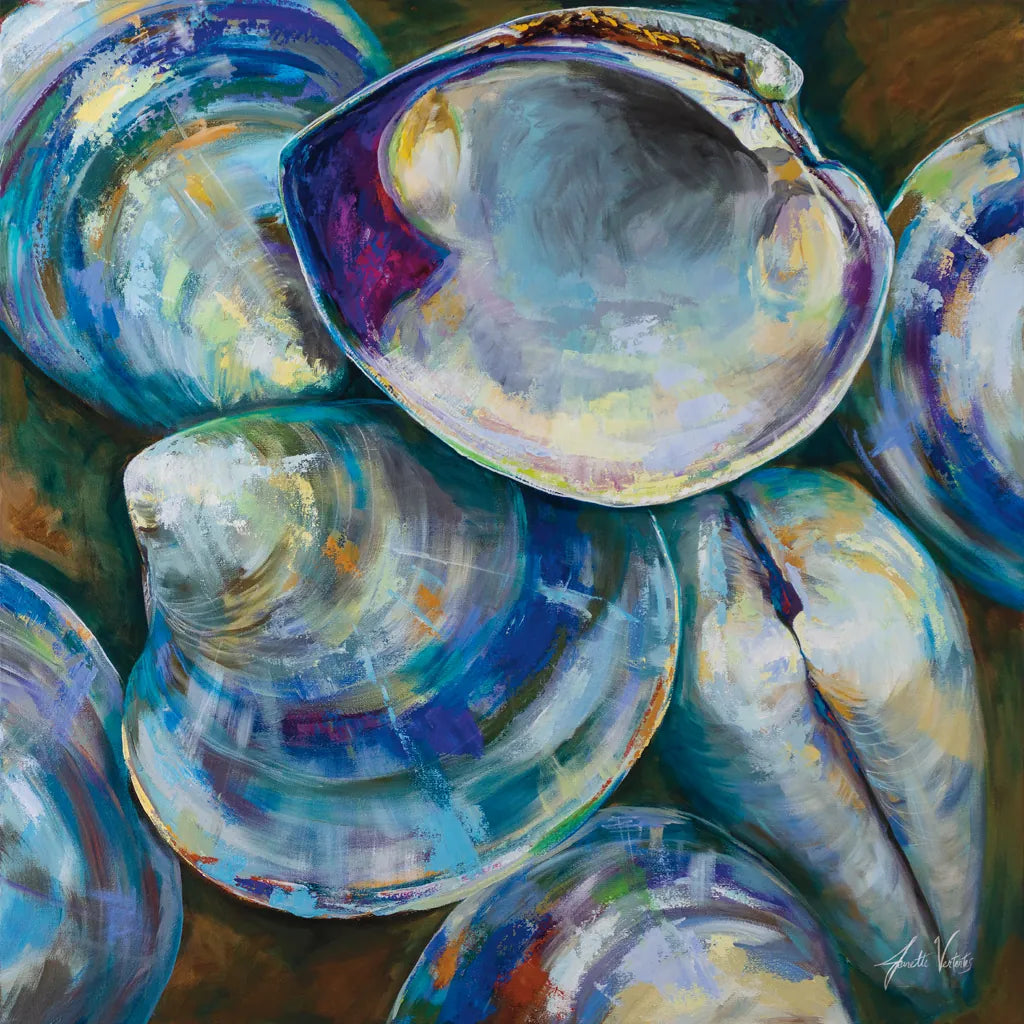 Shell Shuffle by Jeanette Vertentes. SKU 72148a. Archival Giclee Fine art print for wall decor.
