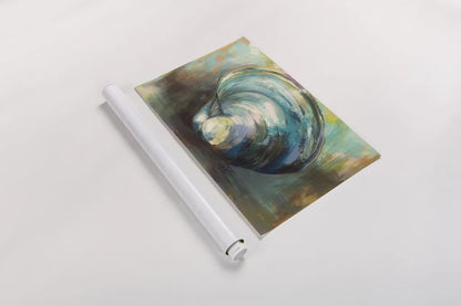 Solo Quahog by Jeanette Vertentes. shown as a rolled paper print. Available as archival giclee rolled canvas, fine art paper, or poster print. SKU 49332i.