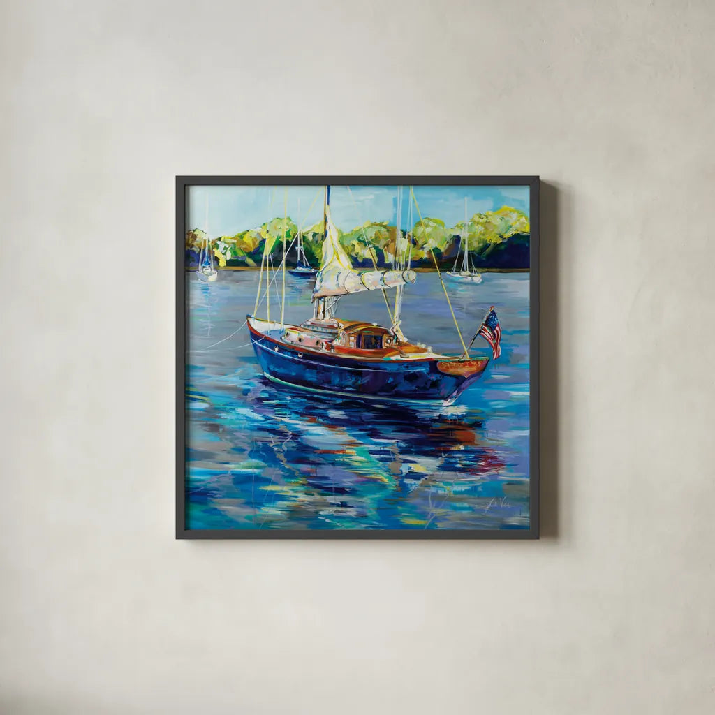 Spirit by Jeanette Vertentes. Shown in a sleek black glass frame for a contemporary gallery look. Available as an archival giclee rolled canvas, fine art paper, or poster print. SKU 79995a.