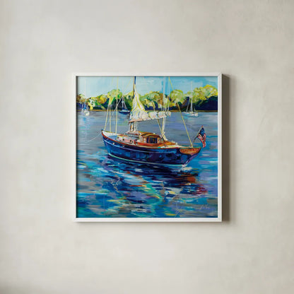 Spirit by Jeanette Vertentes. Shown in a crisp white glass frame for a clean and minimalist style. Available as an archival giclee rolled canvas, fine art paper, or poster print. SKU 79995a.