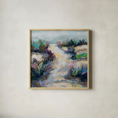Summer Breeze by Jeanette Vertentes. Shown in a natural wood glass frame for a timeless modern aesthetic. Available as an archival giclee rolled canvas, fine art paper, or poster print. SKU 93135a.