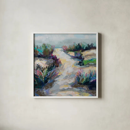 Summer Breeze by Jeanette Vertentes. Shown in a crisp white glass frame for a clean and minimalist style. Available as an archival giclee rolled canvas, fine art paper, or poster print. SKU 93135a.