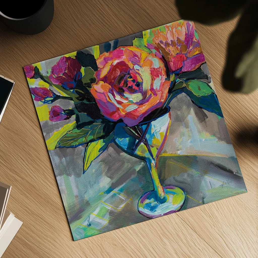 Summer Cocktail by Jeanette Vertentes. Shown as a detailed flat fine art print, highlighting archival giclee quality. Available as an archival giclee rolled canvas, fine art paper, or poster print. SKU 53899a.